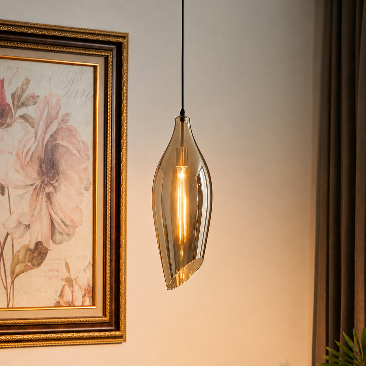 Brilliance Beam Glass Pendant Light - Black