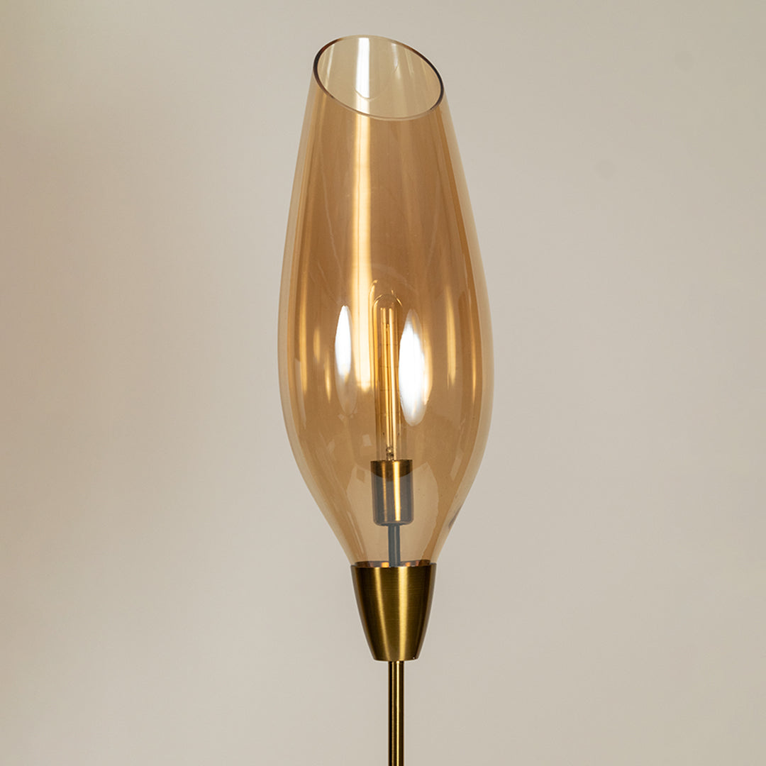 Brilliance Beam Glass Floor Lamp - Amber