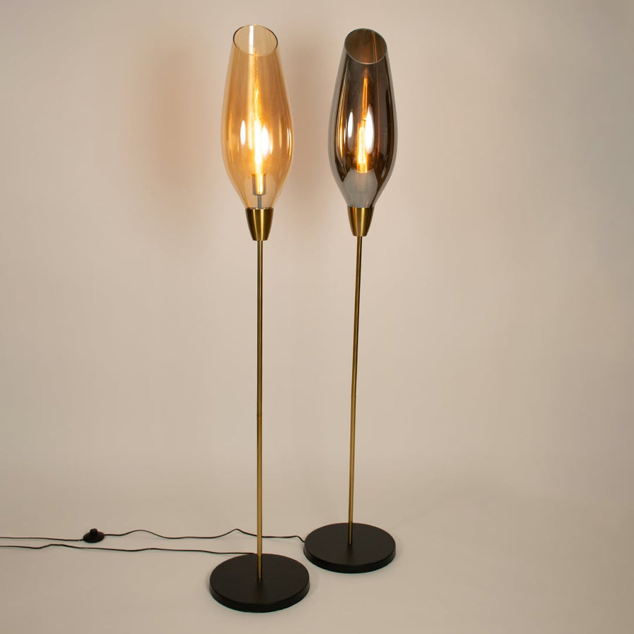 Brilliance Beam Glass Floor Lamp - Amber Grouped