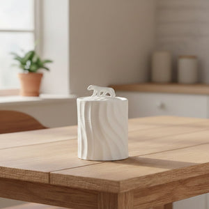 Burma Ceramic Canister with Lid - White