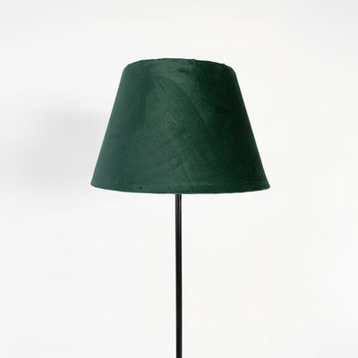 Caelis Linear Black Floor Lamp with Suede Shade - Green