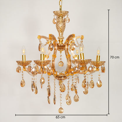 Marchese 6-Light Crystal Chandelier - Amber