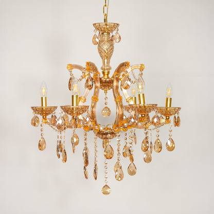 Marchese 6-Light Crystal Chandelier - Amber