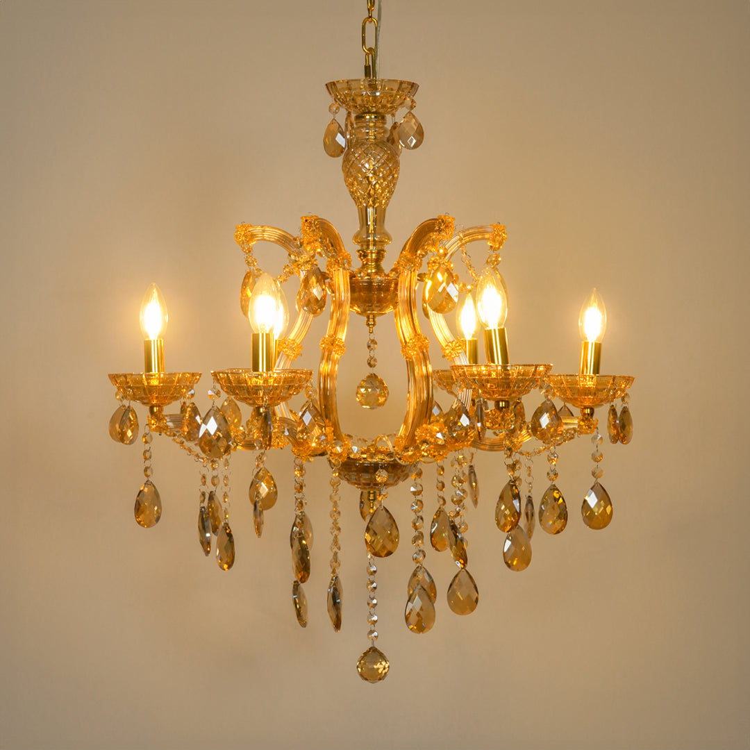 Marchese 6-Light Crystal Chandelier - Amber