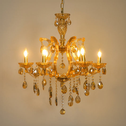 Marchese 6-Light Crystal Chandelier - Amber