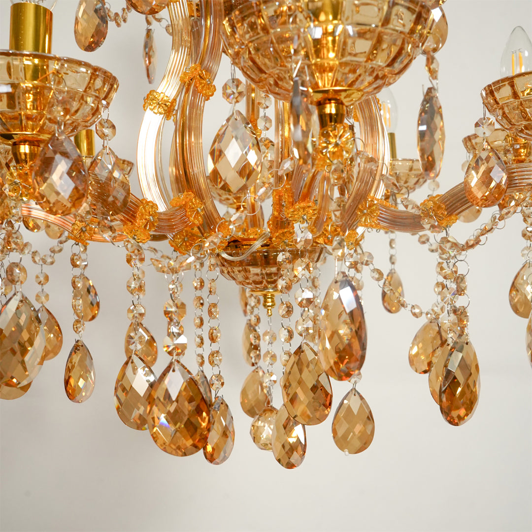 Marchese 8-Light Crystal Chandelier - Amber