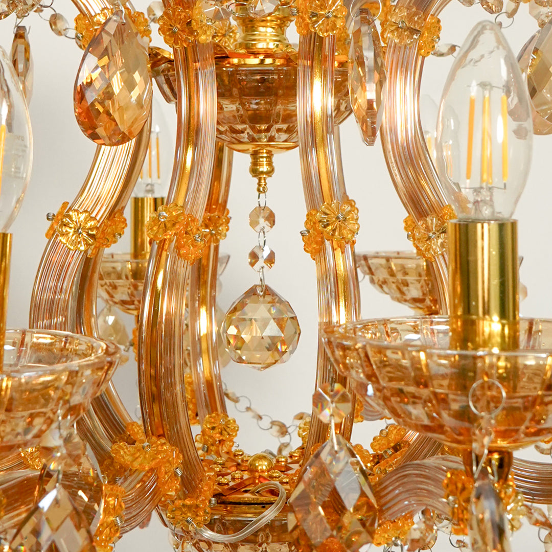 Marchese 8-Light Crystal Chandelier - Amber