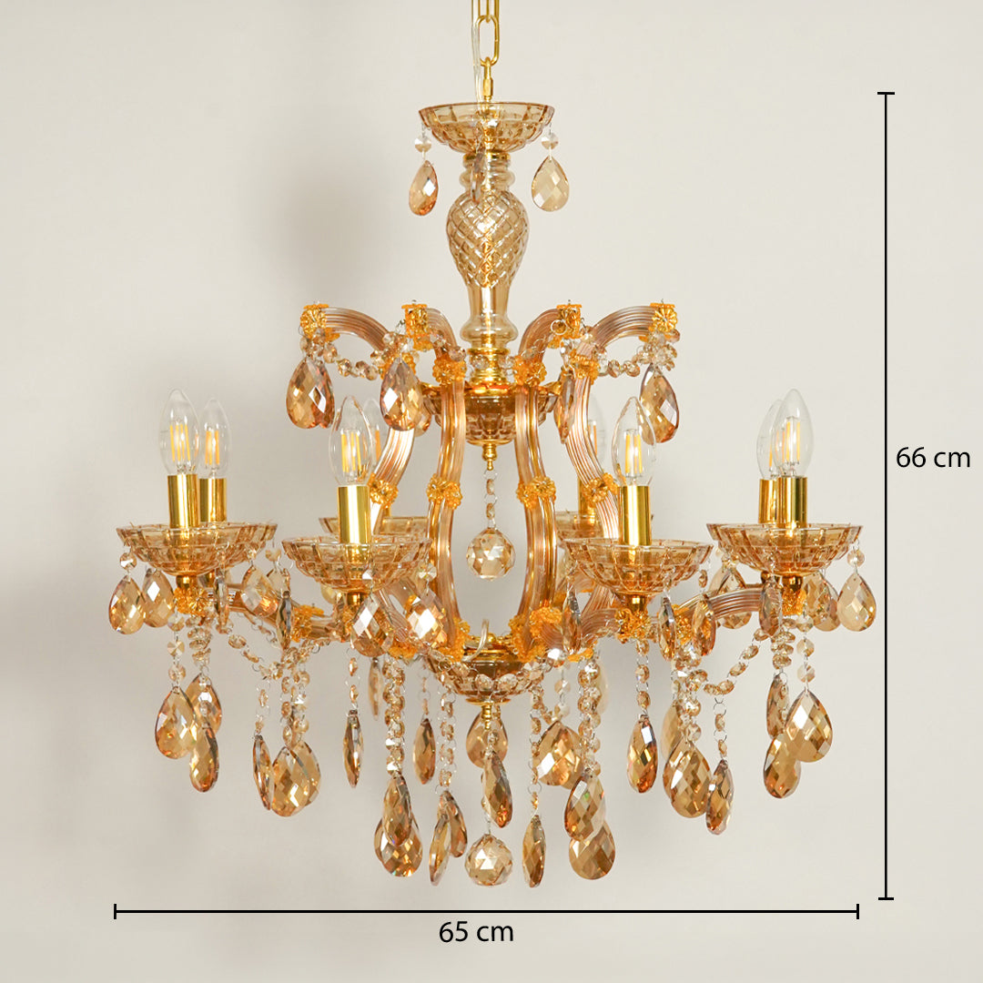 Marchese 8-Light Crystal Chandelier - Amber