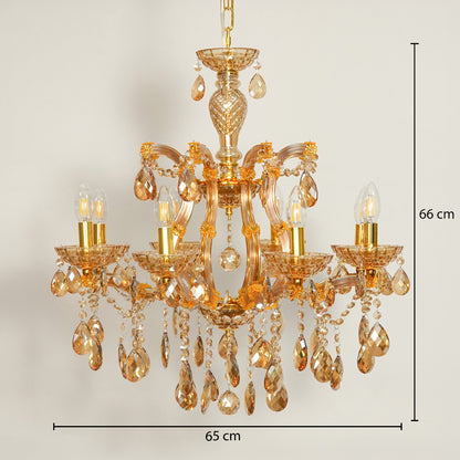 Marchese 8-Light Crystal Chandelier - Amber