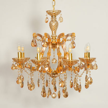 Marchese 8-Light Crystal Chandelier - Amber