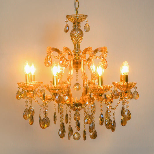 Marchese 8-Light Crystal Chandelier - Amber