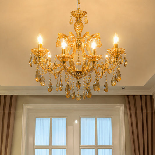 Marchese 8-Light Crystal Chandelier - Amber