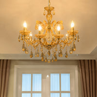 Marchese 8-Light Crystal Chandelier - Amber