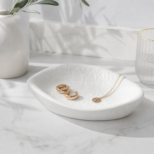 Caviar White Ceramic Decorative Tray