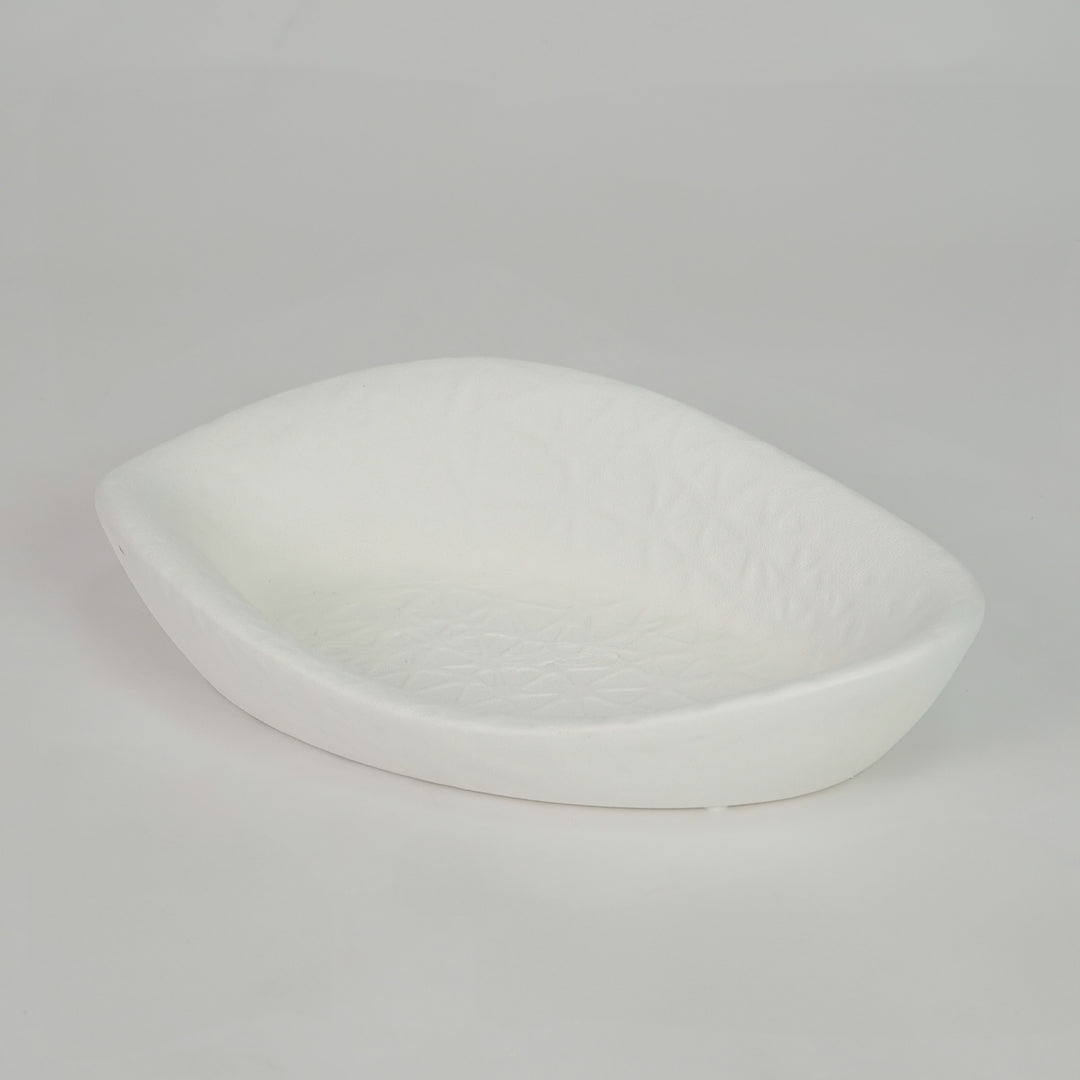 Caviar White Ceramic Decorative Tray