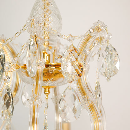 Closeup image of candelabra chandelier for elegant living room decor styling with beautiful accents.