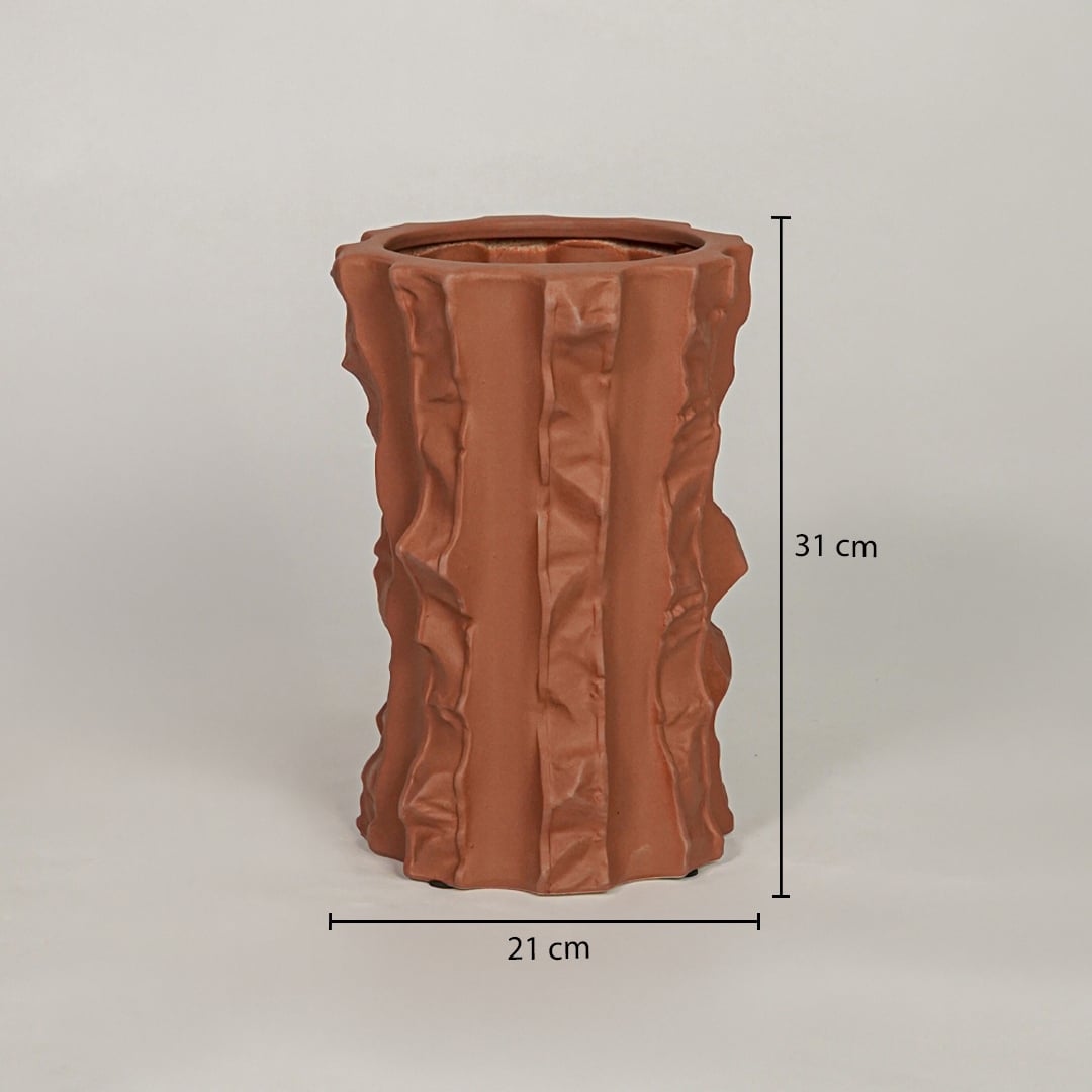 ceramic table vase brown dimensions