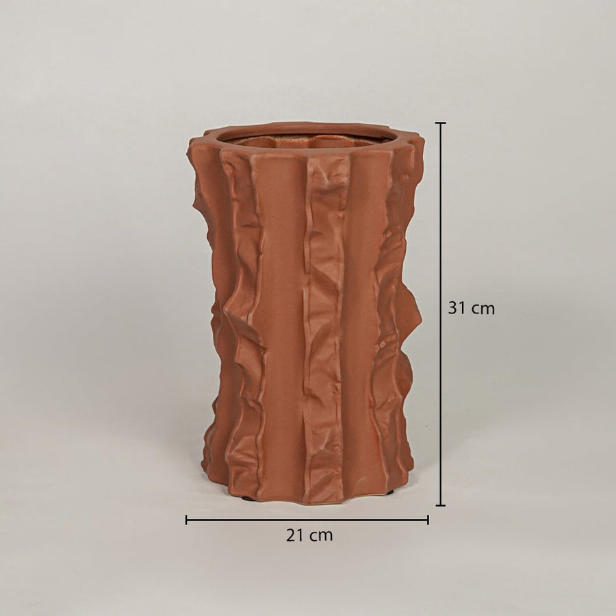 ceramic table vase brown dimensions