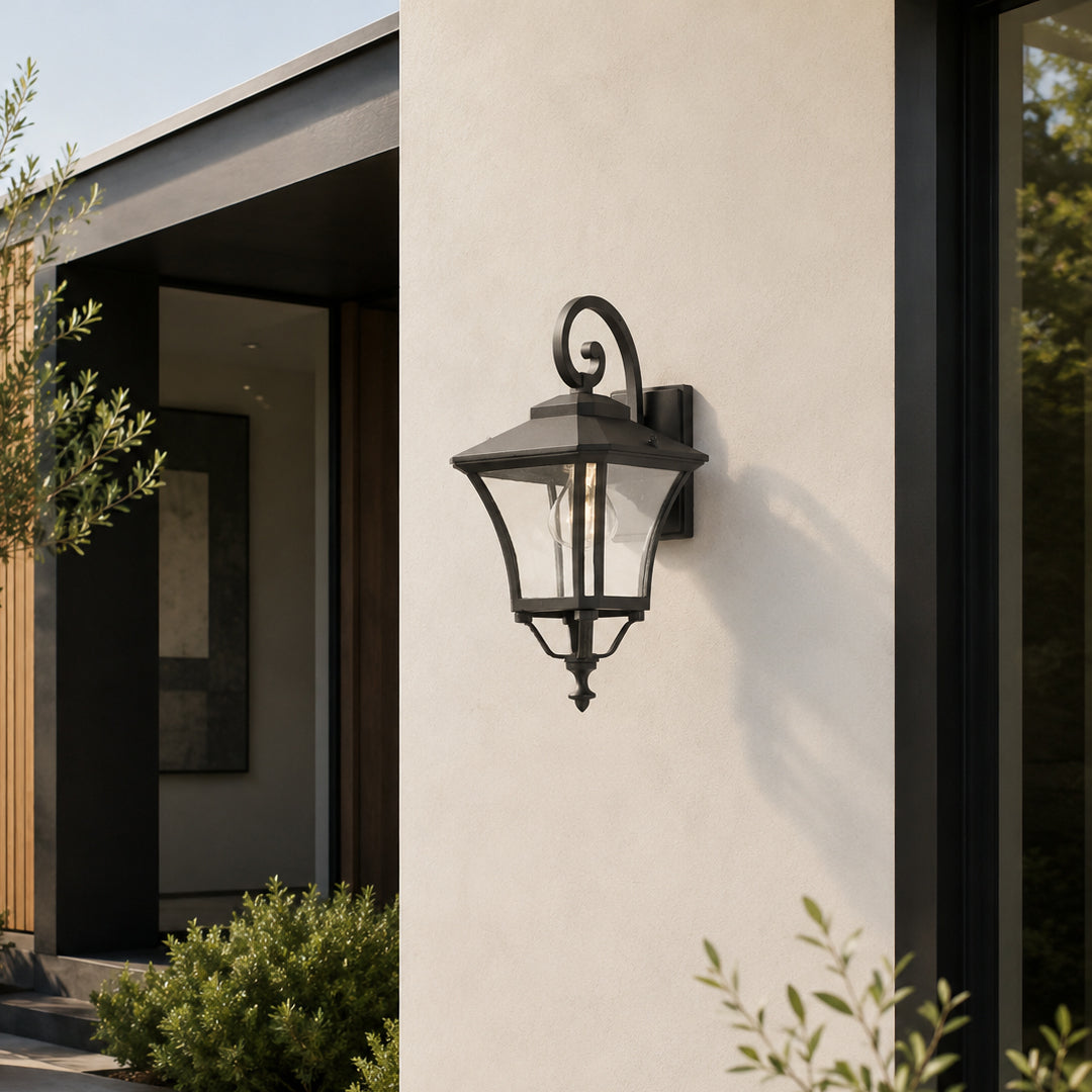 Chamber Downward Outdoor Wall Light - Black