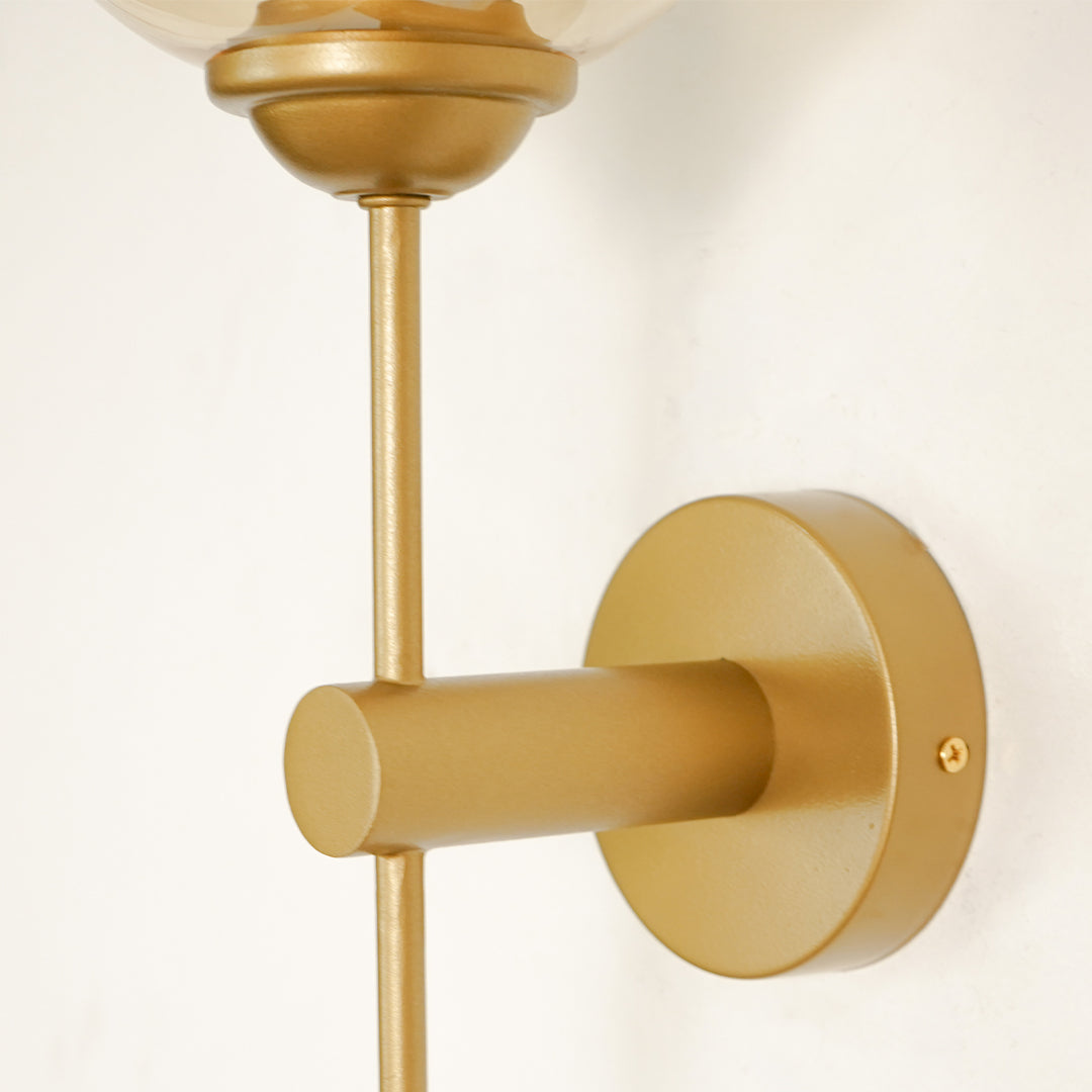 Champagne Halogen Round Shade Golden Wall Lamp
