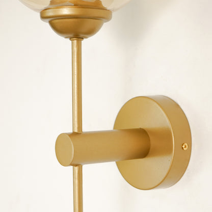 Champagne Halogen Round Shade Golden Wall Lamp