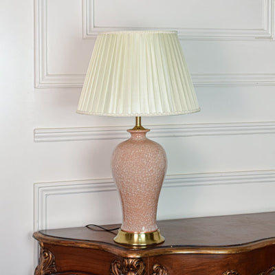 Cinnamon Glossy Cream Ceramic Table Lamp