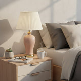 Cinnamon Glossy Cream Ceramic Table Lamp