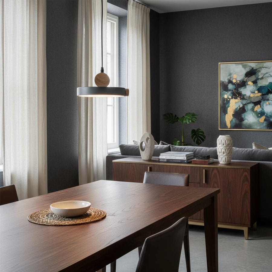 circle pendant nordic light black main lifestyle