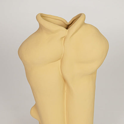 clara ceramic vase yellow closeup