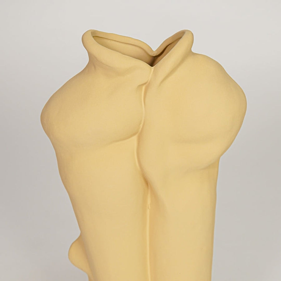 clara ceramic vase yellow closeup