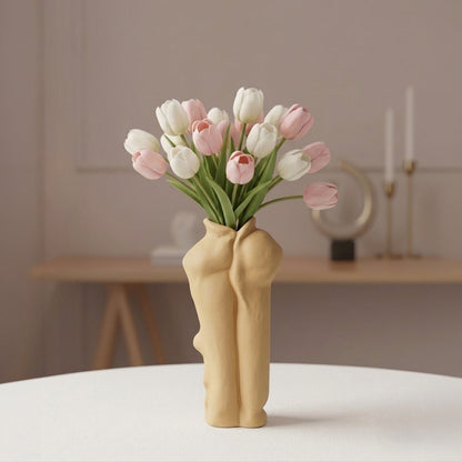 clara ceramic vase yellow main lifestyle