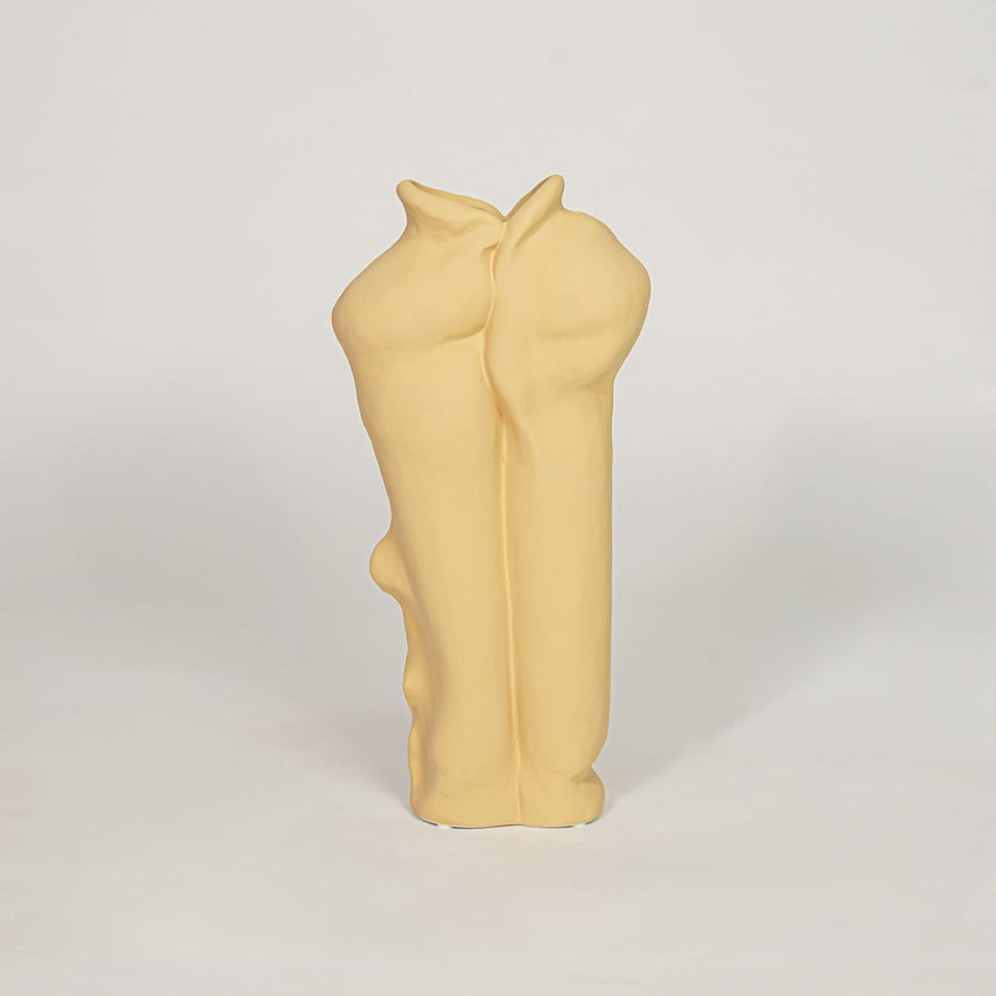 clara ceramic vase yellow white background