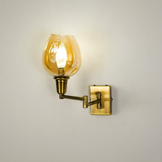 White background image of classy swivel two arm antique bedside wall light for elegant bedroom decor and home decoration.