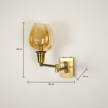Dimension image of classy swivel two arm antique bedside wall light for elegant bedroom decor styling and home lighting.