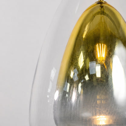 Clear Glass Long Dome Shape Pendant Lamp
