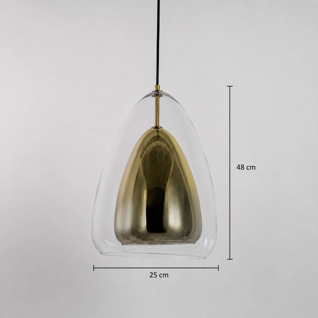Clear Glass Long Dome Shape Pendant Lamp