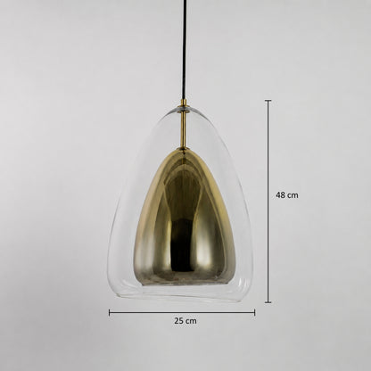 Clear Glass Long Dome Shape Pendant Lamp