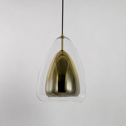 Clear Glass Long Dome Shape Pendant Lamp