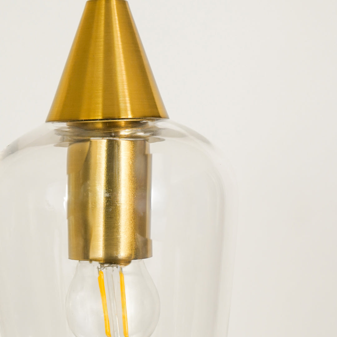 Clear Gold Glass & Metal Pendant Light