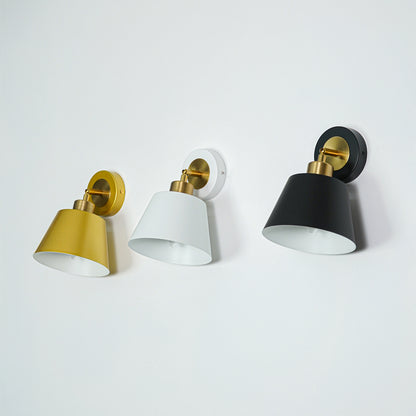 Modern metal wall lights in gold white and black finish for stylish bedroom hallway and living room decor styling.