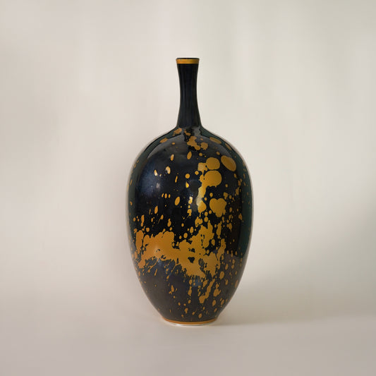 Cobalt Luxe Black Ceramic Jar - Large
