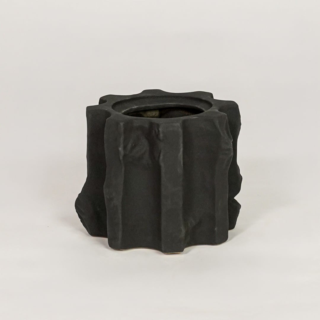 collo small ceramic vase black white background
