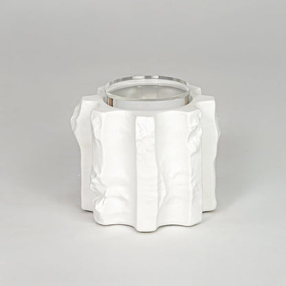 Modern white decorative flower vase isolated white background stylish ceramic vase for home decor display.