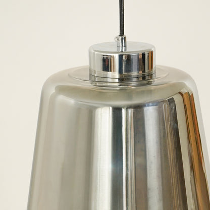 Conical Mesh Hanging Light - Chrome