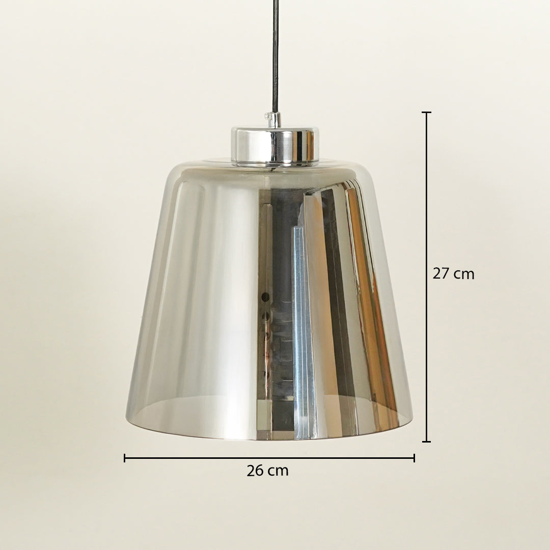 Conical Mesh Hanging Light - Chrome