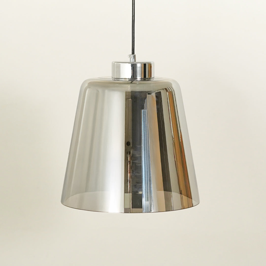 Conical Mesh Hanging Light - Chrome