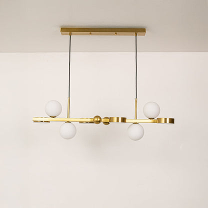 contemporary led linear ceiling light gold light off white background