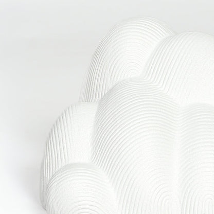 Textured white ceramic abstract art sculpture for elegant shelf and console decor styling.