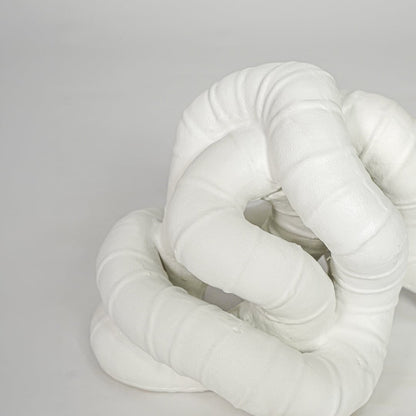 White ceramic abstract decor sculpture modern decorative showpiece for table console shelf living room decor styling.