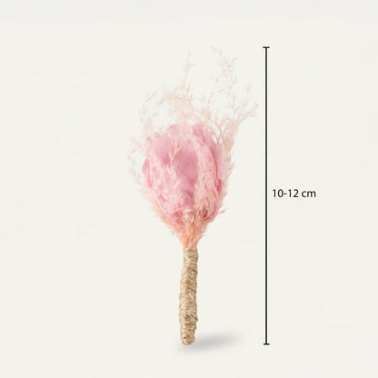 Dried floral bunch with soft pink feather texture showing height 10 to 12 cm ideal for small vase and gentle Decor styling.